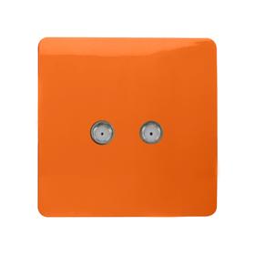 ART-2SATOR  2 Gang F-Type Satellite Televison Socket Orange